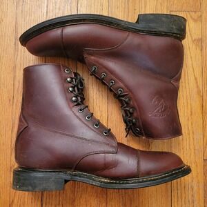 Vintage On Course Shearling Lined Leather Boots Brown 6.5 Equestrian Riding Boho